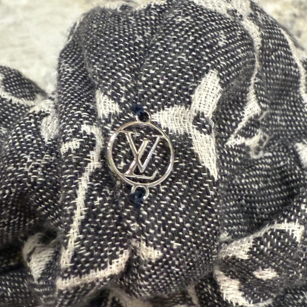 Louis Vuitton Black Denim Scrunchie